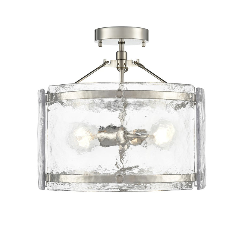 Millennium Lighting Bennetti 2Lt 15" Semi-Flush Mount, Nickel/Water