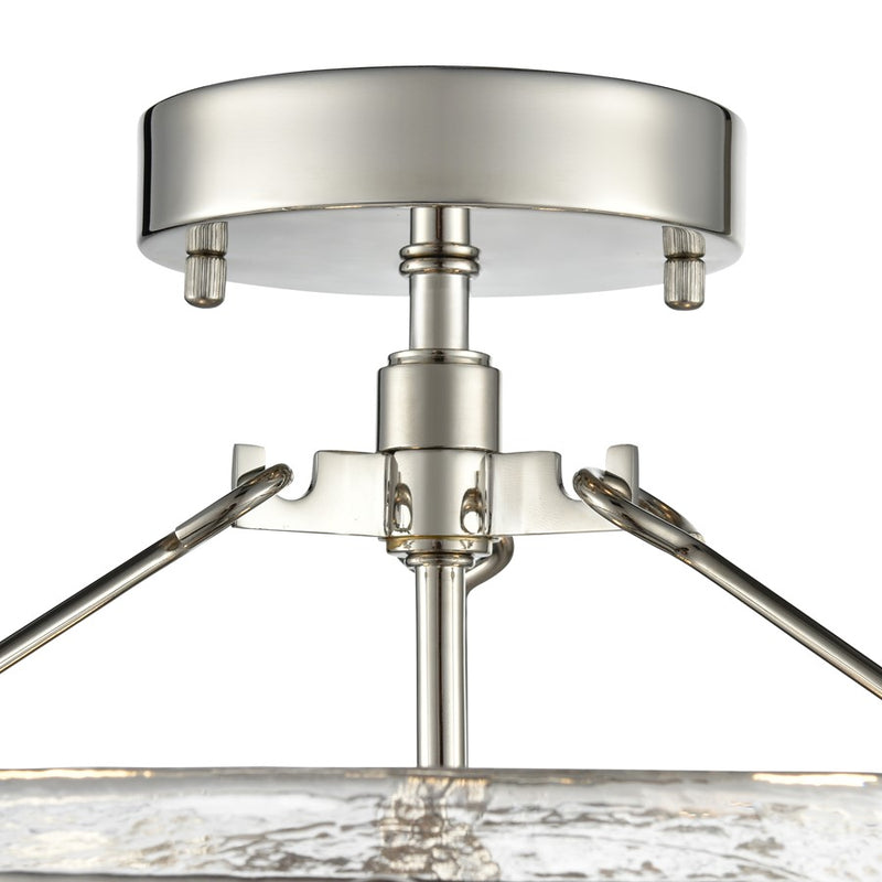 Millennium Lighting Bennetti 2Lt 15" Semi-Flush Mount, Nickel/Water
