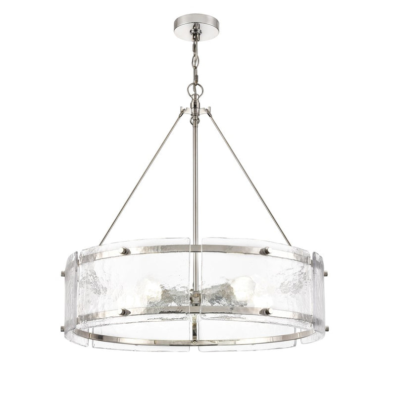 Millennium Lighting Bennetti 5Lt 25" Pendant, Polished Nickel/Water - 47005-PN