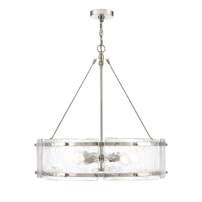 Millennium Lighting Bennetti 5Lt 25" Pendant, Polished Nickel/Water