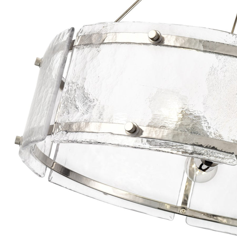 Millennium Lighting Bennetti 5Lt 25" Pendant, Polished Nickel/Water