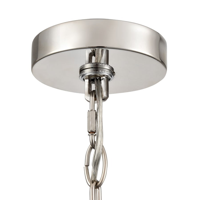 Millennium Lighting Bennetti 5Lt 25" Pendant, Polished Nickel/Water