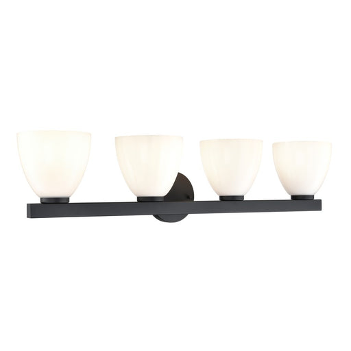 Millennium Lighting Apria 4Lt 33" Vanity, Black/Opal - 49004-MB