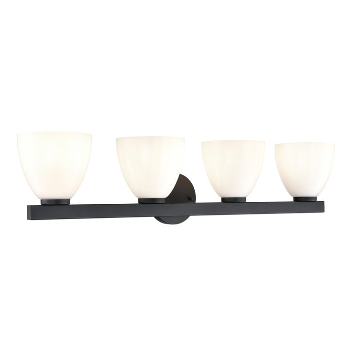 Millennium Lighting Apria 4Lt 33" Vanity, Black/Opal - 49004-MB