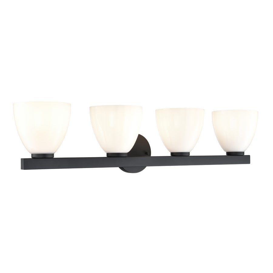 Millennium Lighting Apria 4Lt 33" Vanity, Black/Opal - 49004-MB