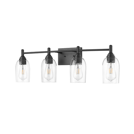 Millennium Lighting Arlett 4Lt Bathroom Vanity Light, Black/Clear