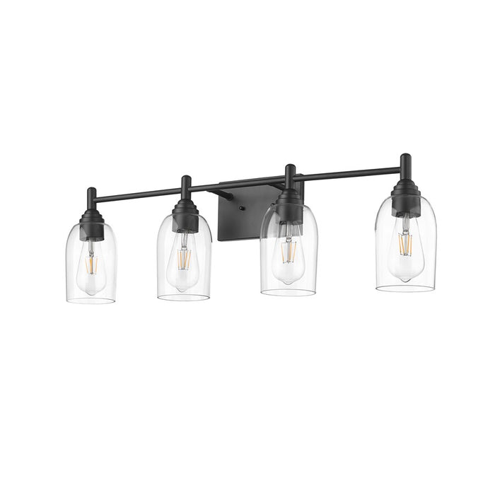 Millennium Lighting Arlett 4Lt Bathroom Vanity Light, Black/Clear