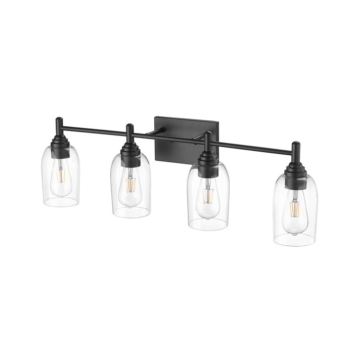 Millennium Lighting Arlett 4Lt Bathroom Vanity Light, Black/Clear