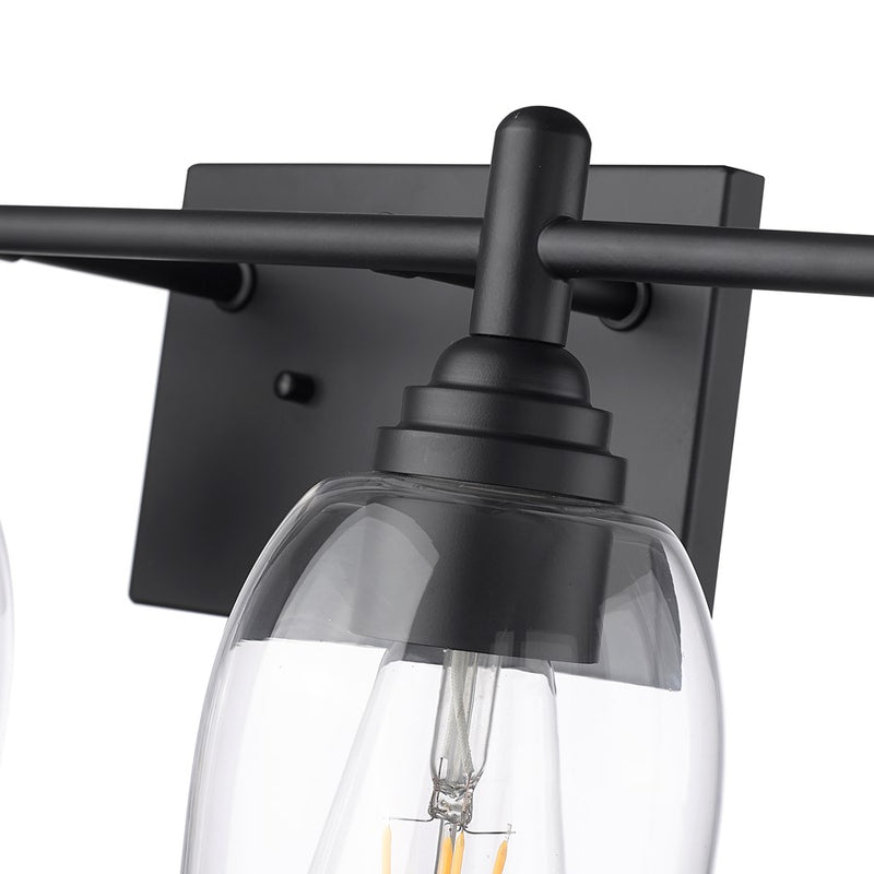 Millennium Lighting Arlett 4Lt Bathroom Vanity Light, Black/Clear