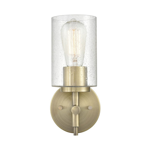 Millennium Lighting 1 Light Wall Sconce, Aged Brass/Clear Seeded