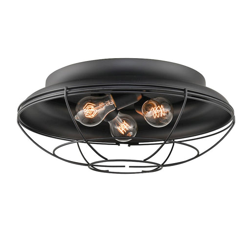 Millennium Lighting 3 Light Outdoor Flush Mount, Matte Black