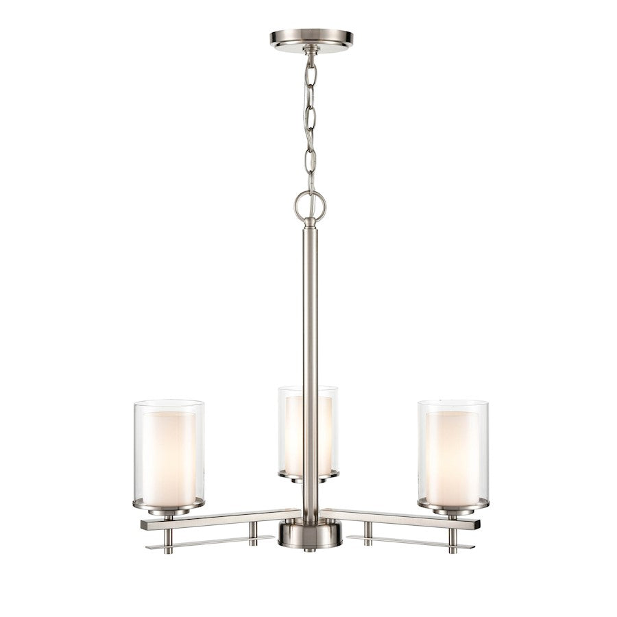 Millennium Lighting Chandelier, Clear/ Etched White