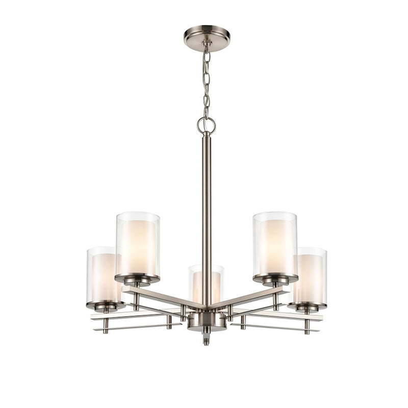 Millennium Lighting Chandelier, Clear/ Etched White