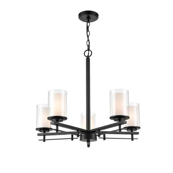 Millennium Lighting Chandelier, Clear/ Etched White