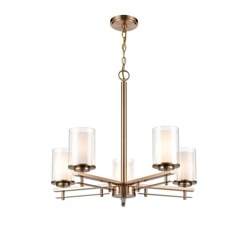 Millennium Lighting Chandelier, Clear/ Etched White