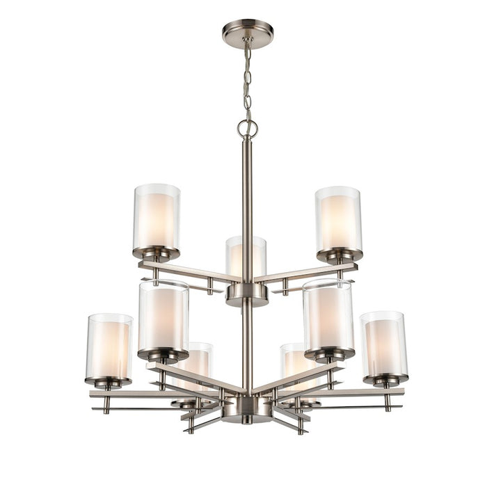 Millennium Lighting Chandelier, Clear/ Etched White