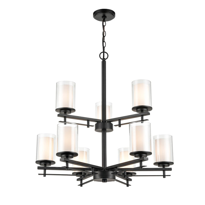 Millennium Lighting Chandelier, Clear/ Etched White