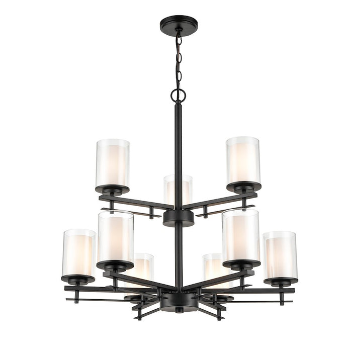 Millennium Lighting Chandelier, Clear/ Etched White