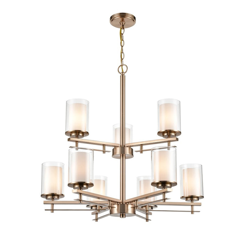 Millennium Lighting Chandelier, Clear/ Etched White