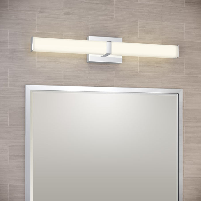 Millennium Tron 24" Bathroom Vanity LED Bath Bar, Chrome/White