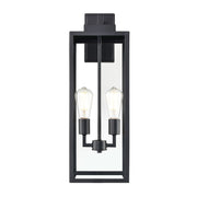 929 Lighting Atless 2Lt Outdoor Wall Lantern, Black/Clear - 60092-PBK
