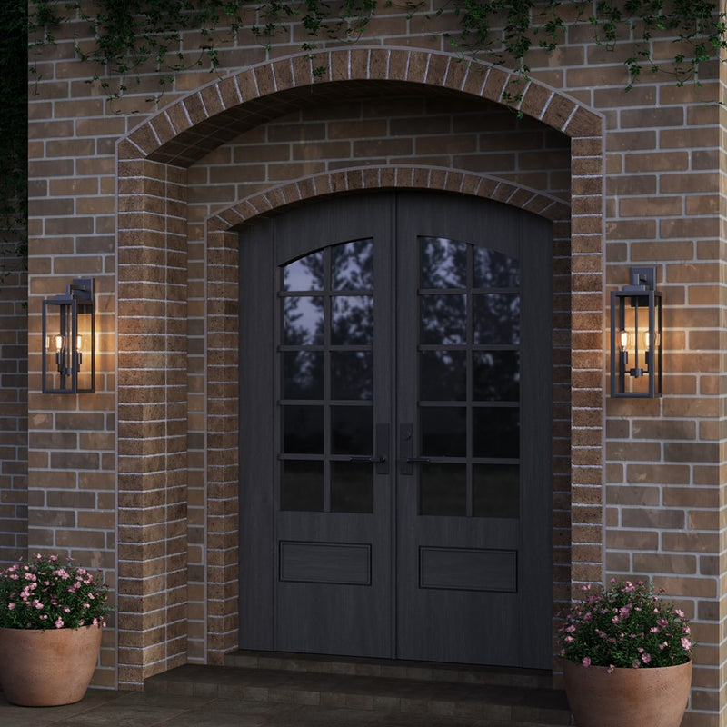 929 Lighting Atless 2Lt Outdoor Wall Lantern, Black/Clear