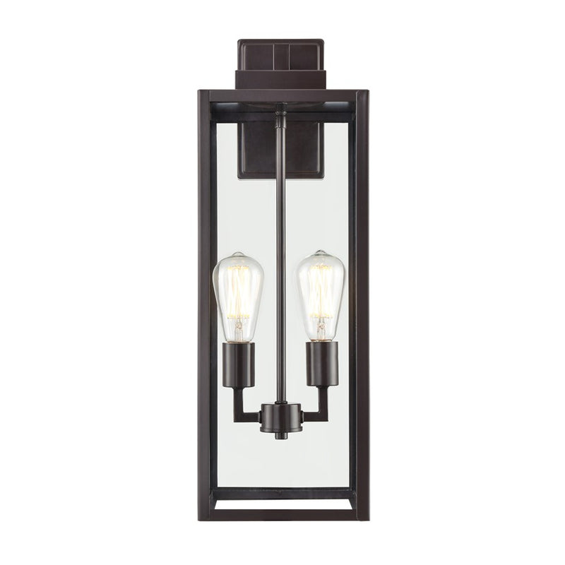 929 Lighting Atless 2Lt Outdoor Wall Lantern, Bronze/Clear