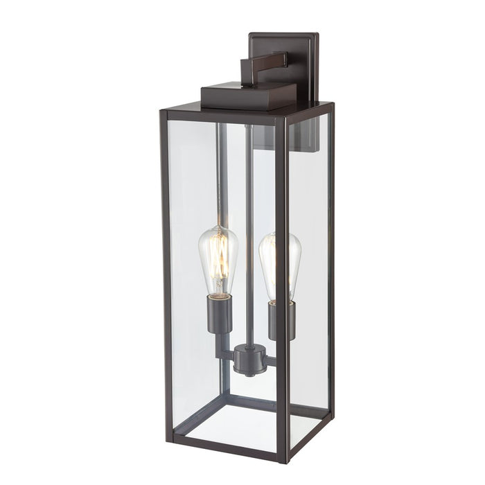 929 Lighting Atless 2Lt Outdoor Wall Lantern, Bronze/Clear