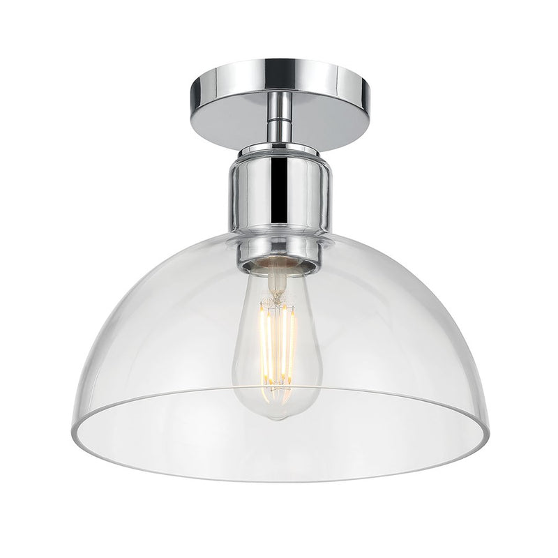 Millennium Knightsdale 1Lt Semi Flush Mount, Chrome/Clear - 6021-CH