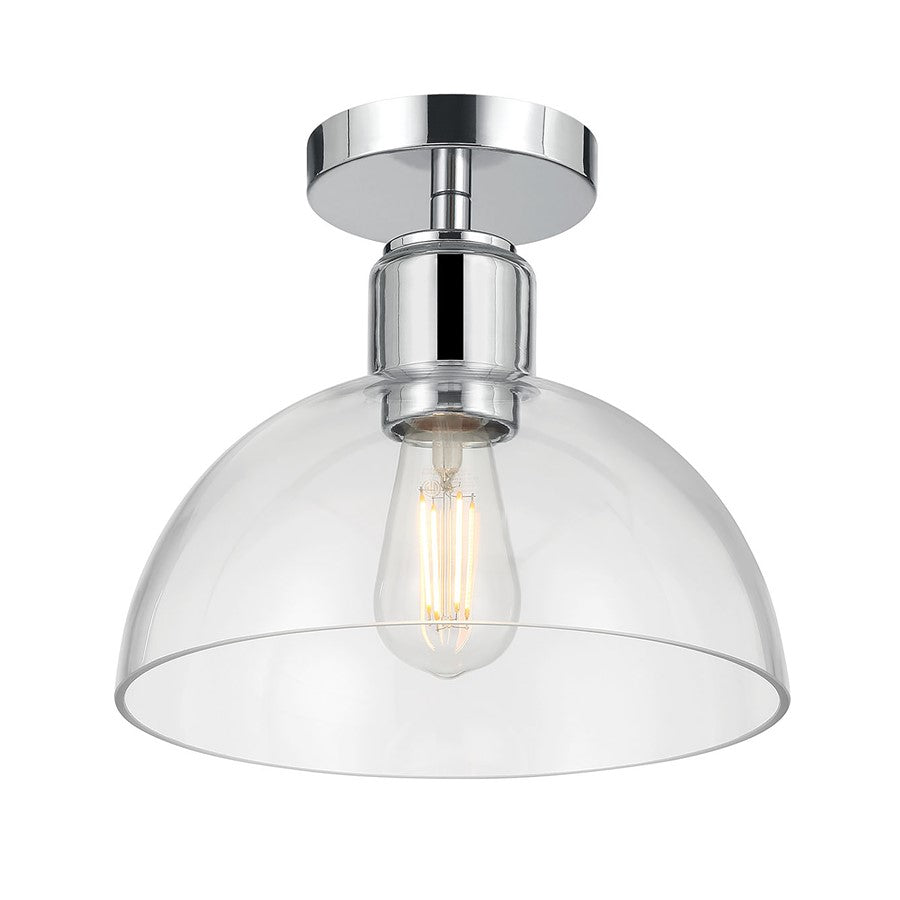 Millennium Knightsdale 1Lt Semi Flush Mount, Chrome/Clear - 6021-CH