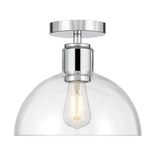 Millennium Knightsdale 1Lt Semi Flush Mount, Chrome/Clear
