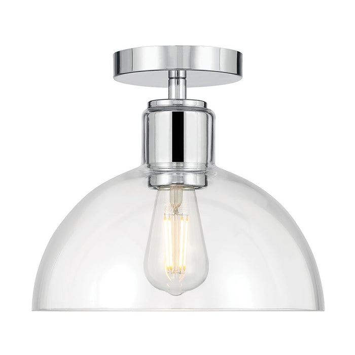 Millennium Knightsdale 1Lt Semi Flush Mount, Chrome/Clear
