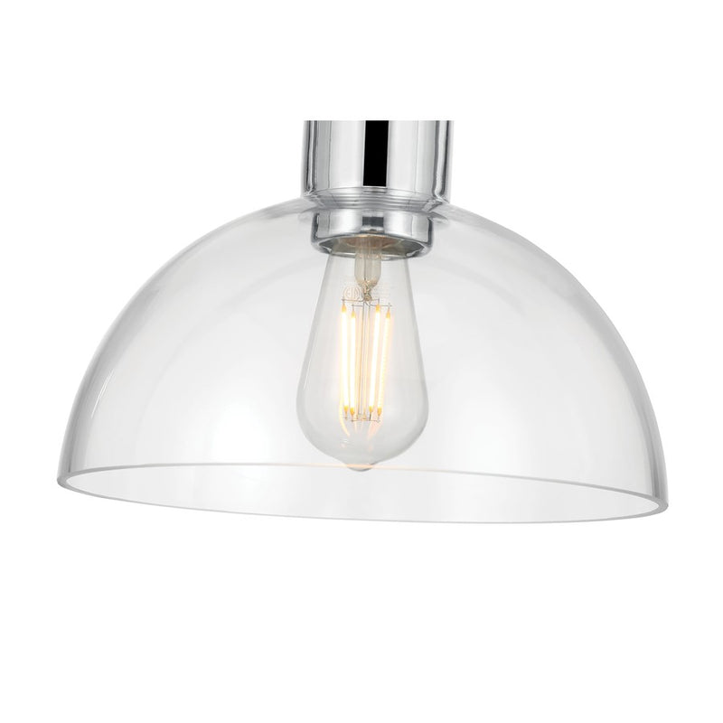Millennium Knightsdale 1Lt Semi Flush Mount, Chrome/Clear