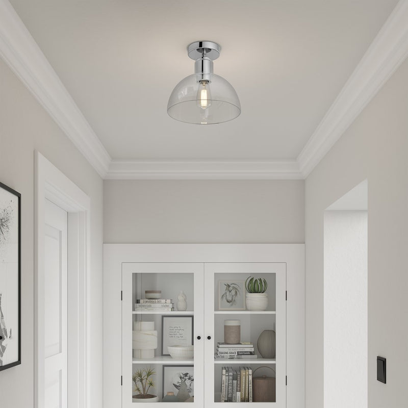 Millennium Knightsdale 1Lt Semi Flush Mount, Chrome/Clear