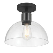 Millennium Knightsdale 1Lt Semi Flush Mount, Black/Clear - 6021-MB