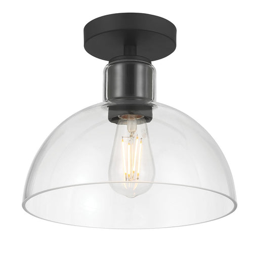 Millennium Knightsdale 1Lt Semi Flush Mount, Black/Clear