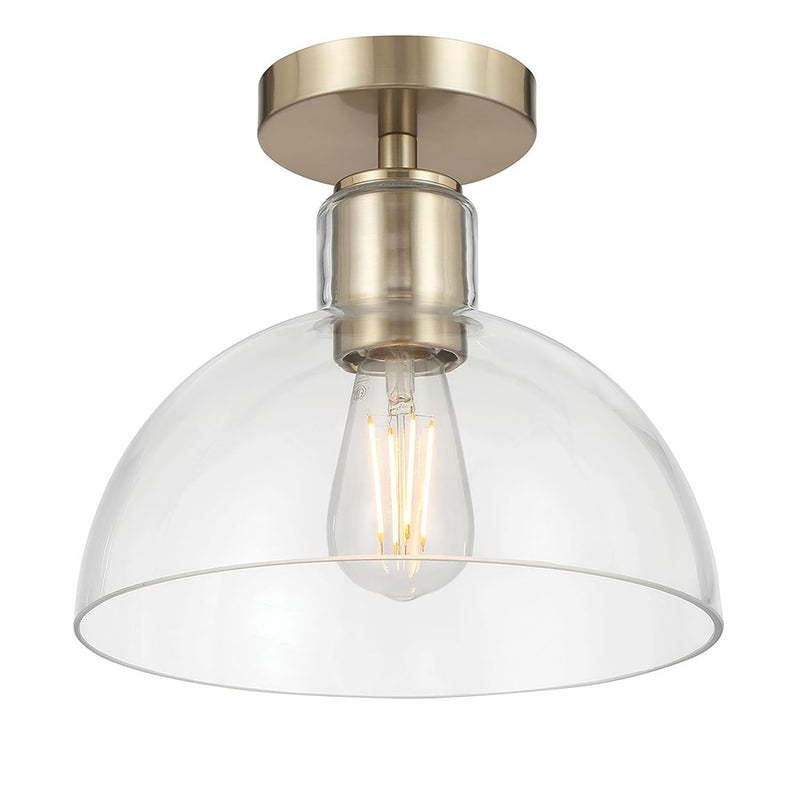 Millennium Lighting Knightsdale 1Lt Semi Flush Mount, Gold/Clear - 6021-MG