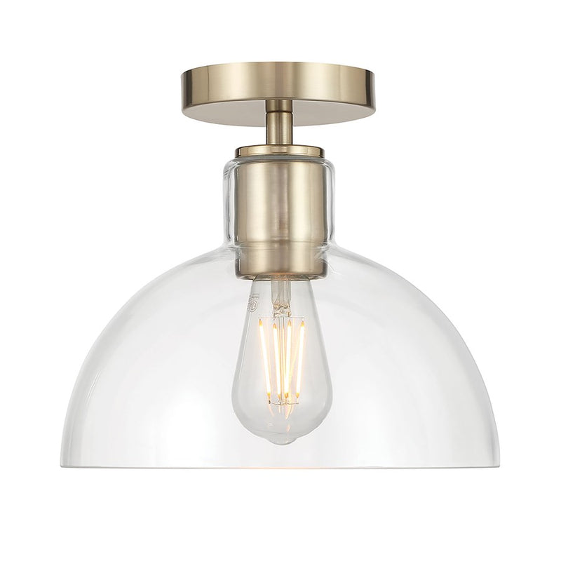 Millennium Lighting Knightsdale 1Lt Semi Flush Mount, Gold/Clear