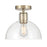 Millennium Lighting Knightsdale 1Lt Semi Flush Mount, Gold/Clear