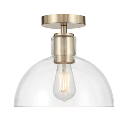 Millennium Lighting Knightsdale 1Lt Semi Flush Mount, Gold/Clear
