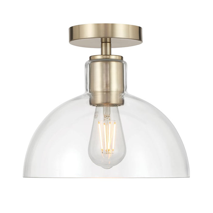 Millennium Lighting Knightsdale 1Lt Semi Flush Mount, Gold/Clear