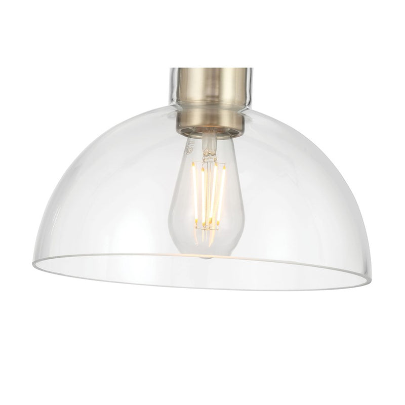 Millennium Lighting Knightsdale 1Lt Semi Flush Mount, Gold/Clear