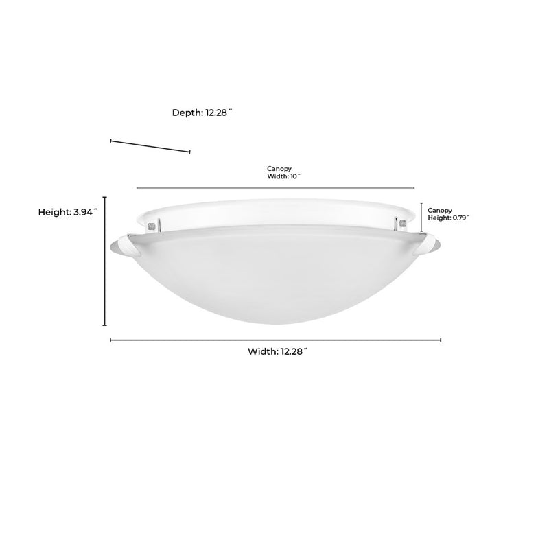 Millennium Lighting Sulona 2Lt 12" Flushmount, White/Frosted