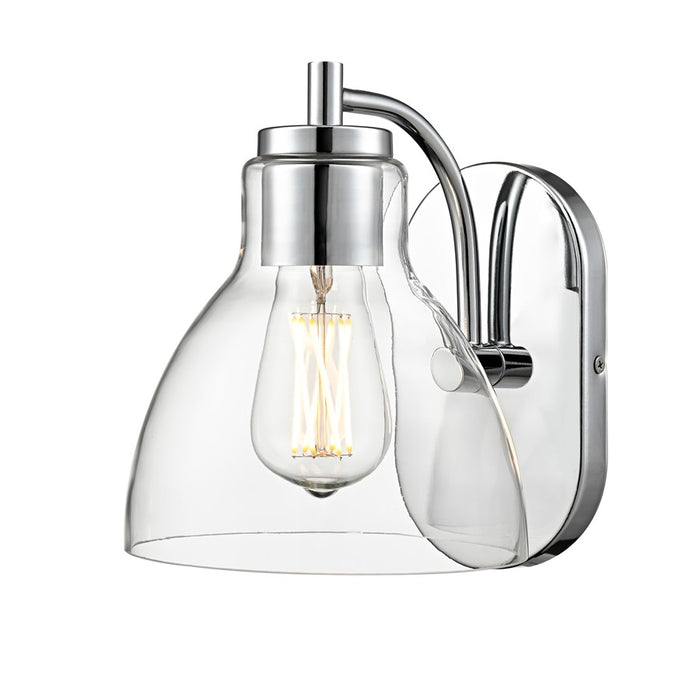 Millennium Knightsdale 9.25" High 1Lt Wall Sconce, Chrome/Clear - 6201-CH