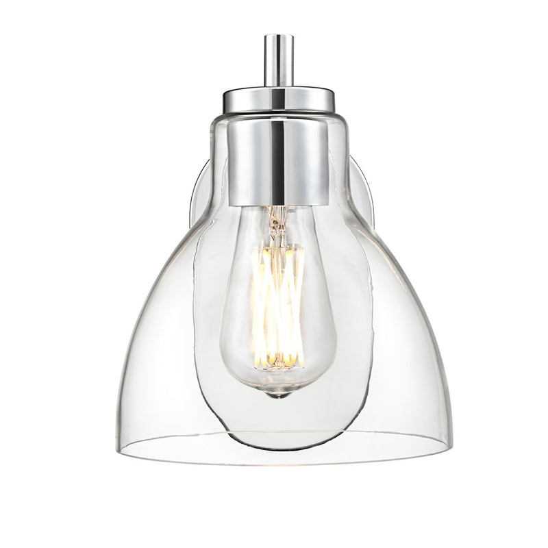 Millennium Knightsdale 9.25" High 1Lt Wall Sconce, Chrome/Clear