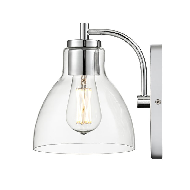 Millennium Knightsdale 9.25" High 1Lt Wall Sconce, Chrome/Clear