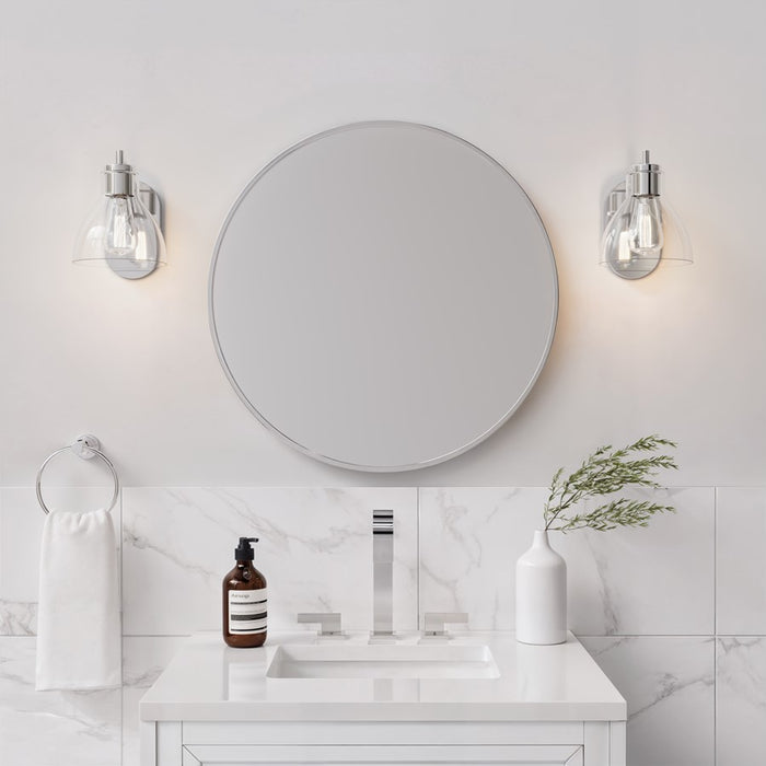 Millennium Knightsdale 9.25" High 1Lt Wall Sconce, Chrome/Clear