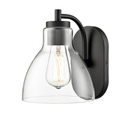 Millennium Knightsdale 9.25" High 1Lt Wall Sconce, Black/Clear - 6201-MB