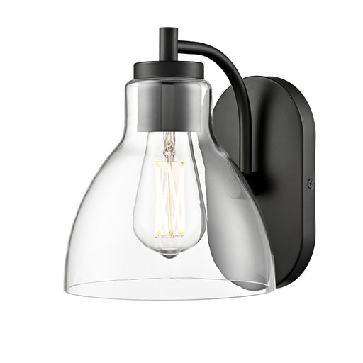 Millennium Knightsdale 9.25" High 1Lt Wall Sconce, Black/Clear - 6201-MB