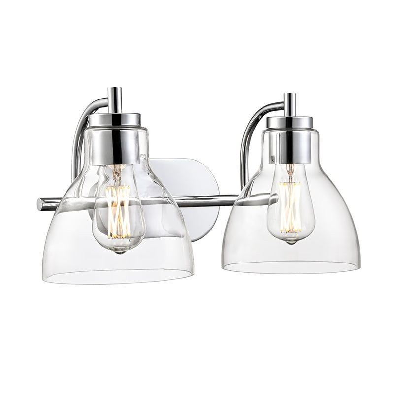 Millennium Lighting Knightsdale 17.5" 2Lt Vanity, Chrome/Clear - 6202-CH
